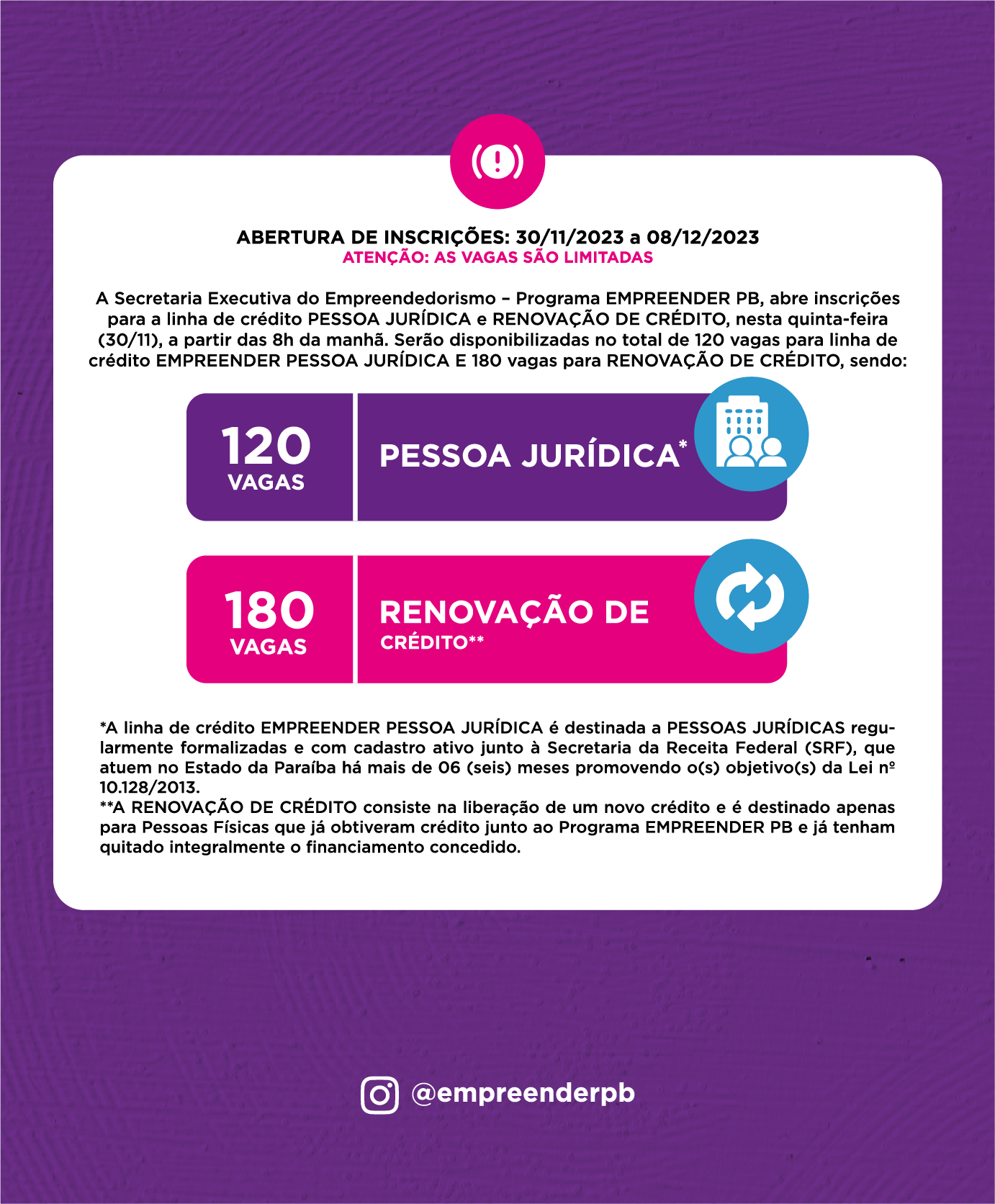 Banner Inscrição 30/11